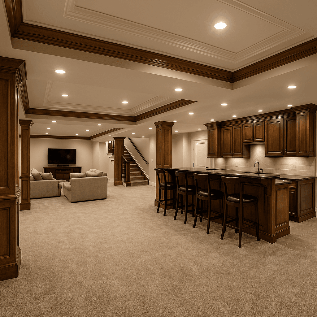 Beautiful basement renovation transformation